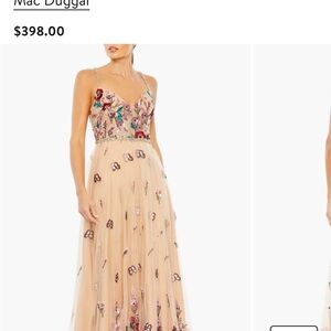 Mac Duggal Multicolor Floral Embellished Gown
